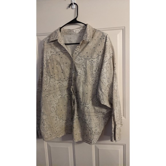 Anthropologie Beige Patterned Blouse - Picture 1 of 10